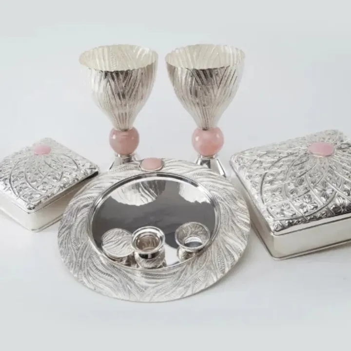 Silver Plate with glasses