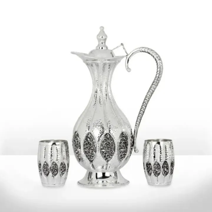 Silver Jug with 2 glasses