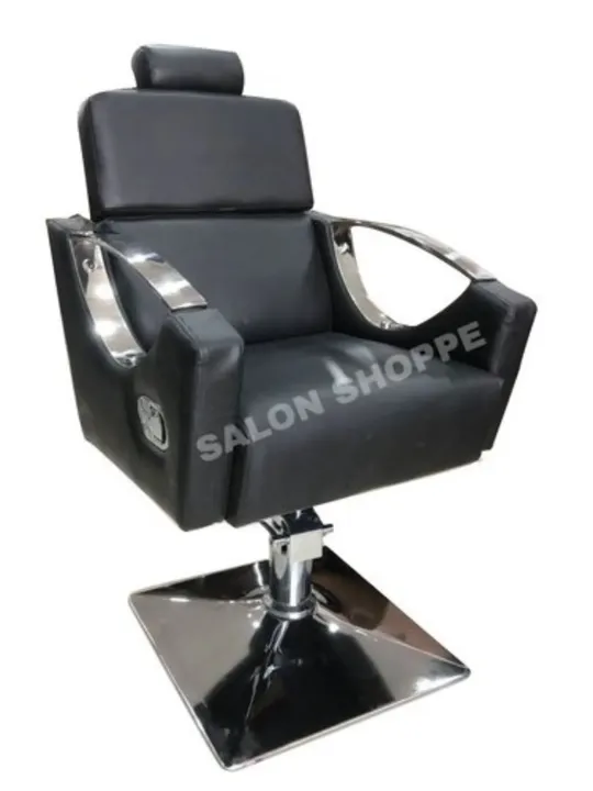Black hydraulic salon chair