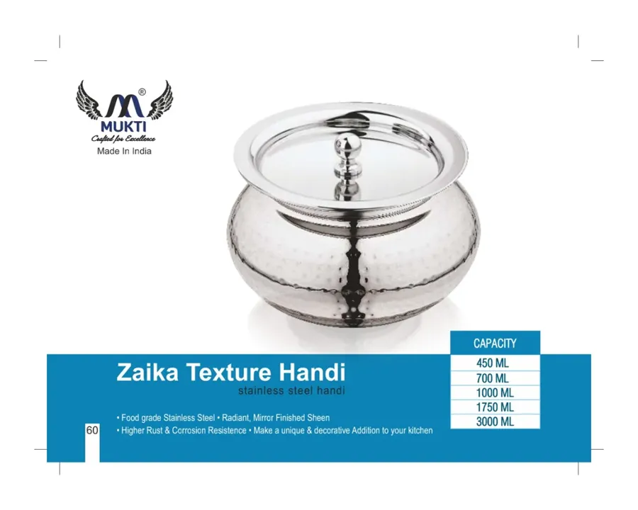 Stainless Steel Zaika Texture Handi