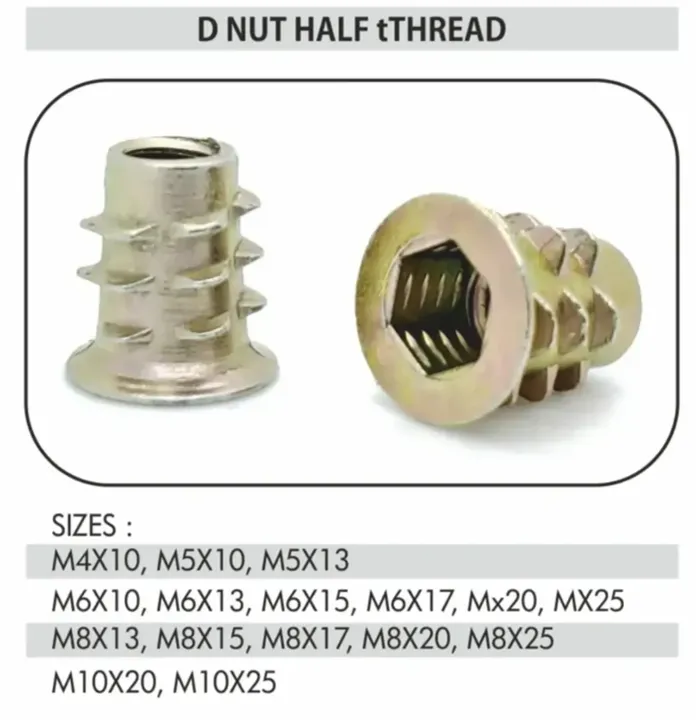 D Nut Half Thread