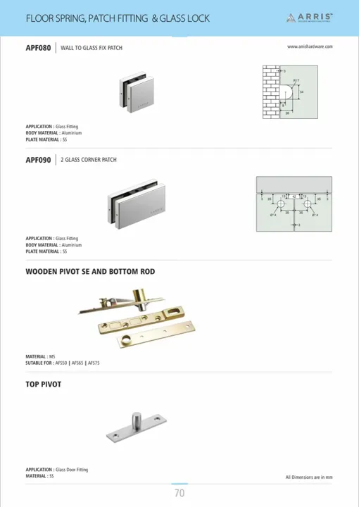 Floor Spring, Patch Fitting & Glass Lock