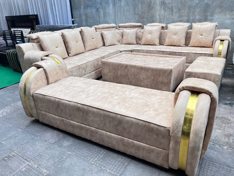 L Shape Sofa Set with Sette Heavy Cushion