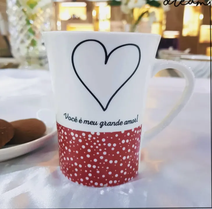Red and White Heart design Coffee mug