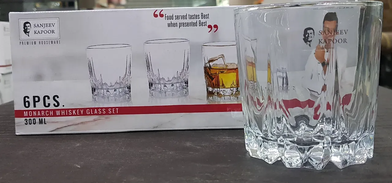 Sanjeev kapoor Monarch whiskey glass set of 6 pcs