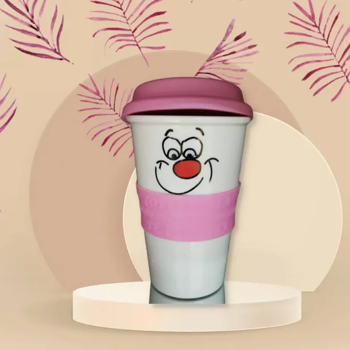 Ceramic sipper mug with lid