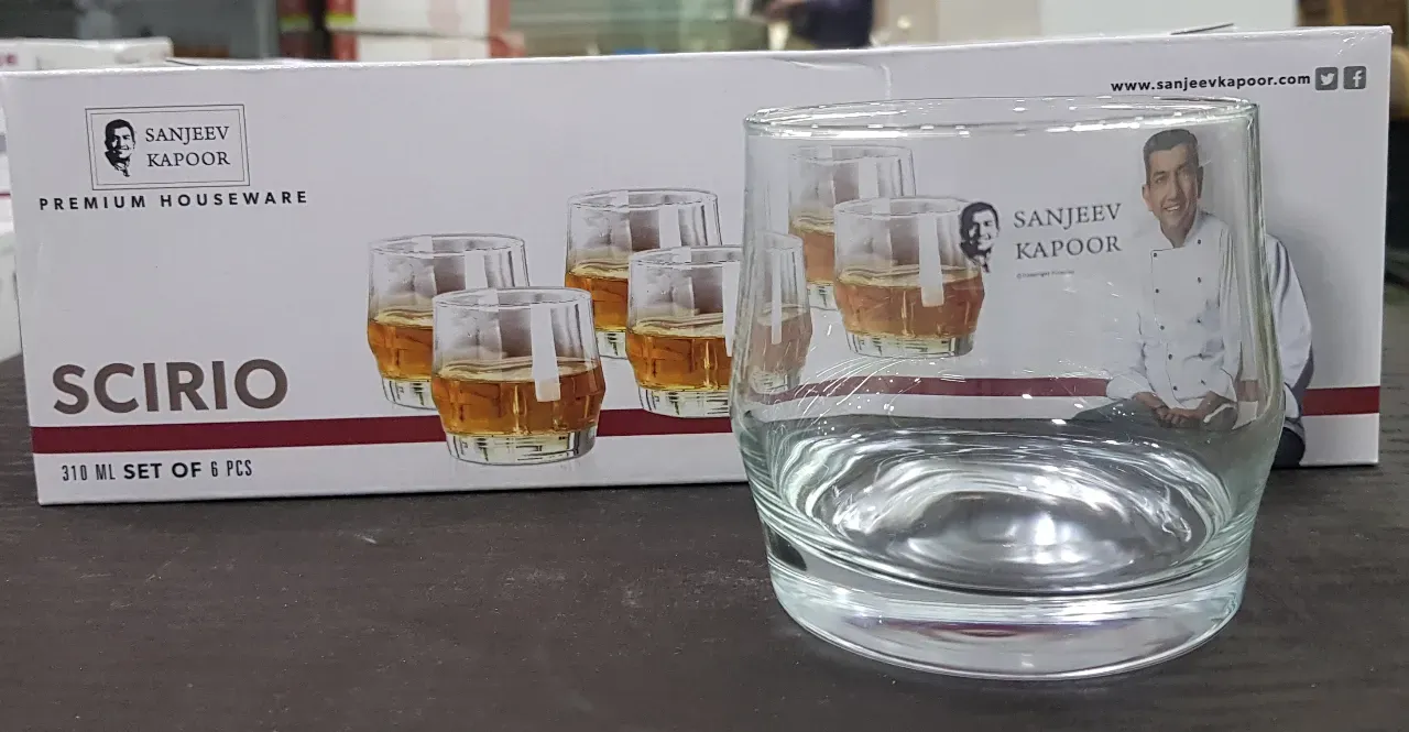Sanjeev Kapoor scirio whiskey glass set of 6 pcs