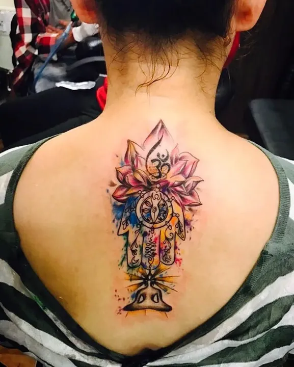 Om Lotus Flower Tattoo