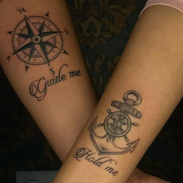 Anchor & Compass Tattoo