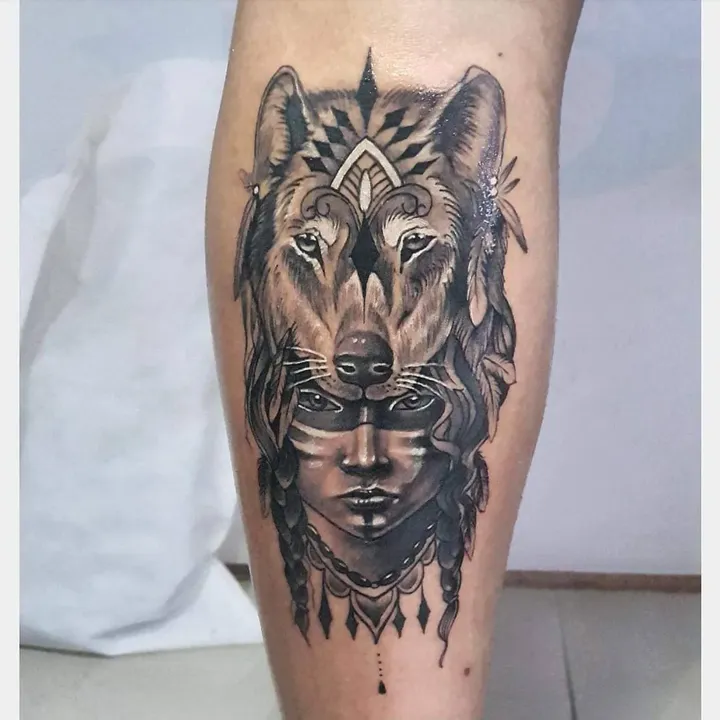 Women Wolf Tattoo