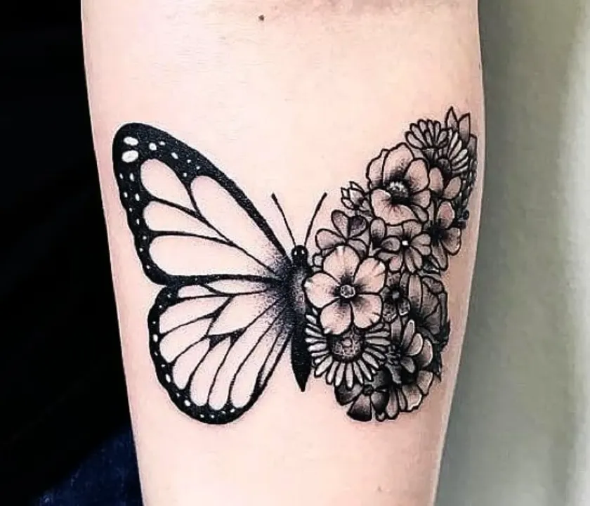 Flower Butterfly Tattoo