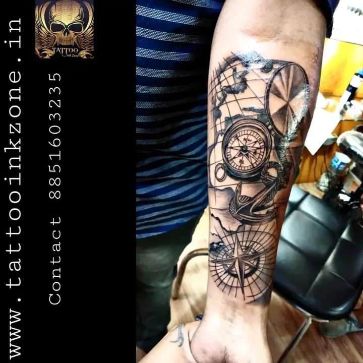 Map & Compass Tattoo