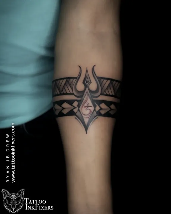 Trishul Arm Band Tattoo
