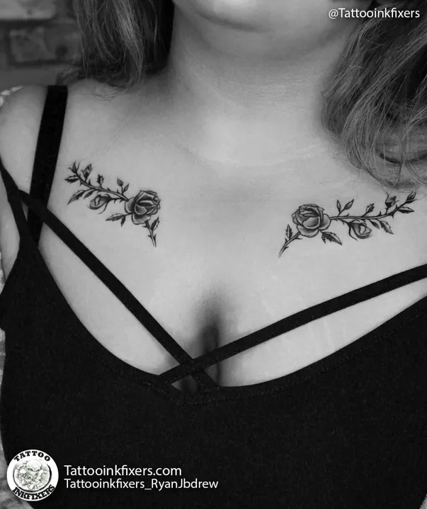 Collor Bone Rose Tattoo