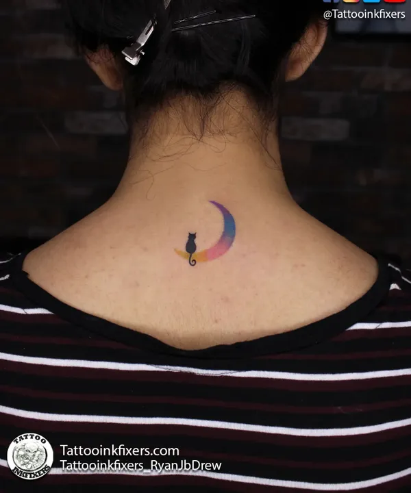 Moon Cat Tattoo