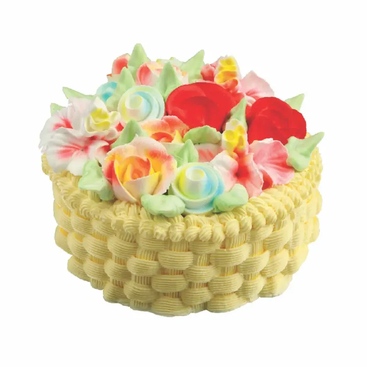Vanilla Floral Basket Cake