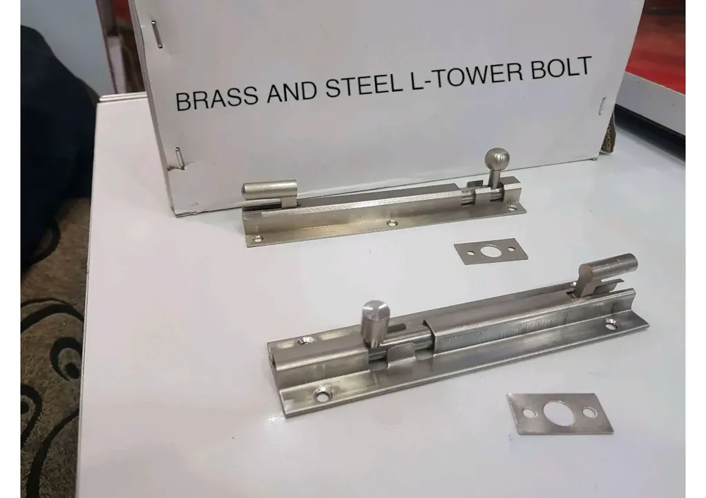 Brass & Steel L-Tower Bolt